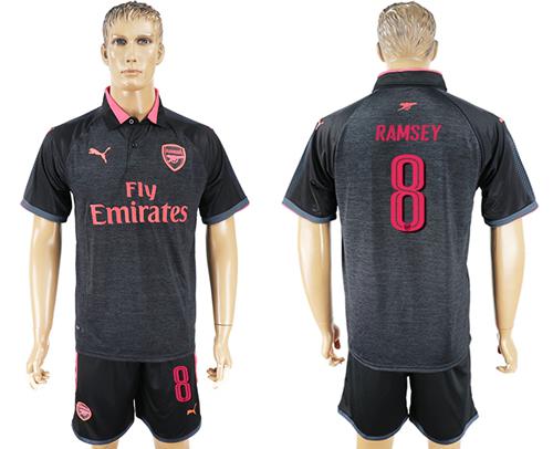 Arsenal #8 Ramsey Black/Red Soccer Club Jersey